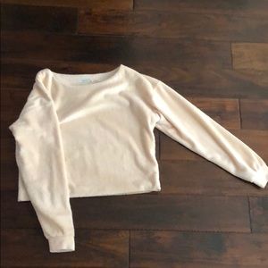 Cropped fuzzy sweater